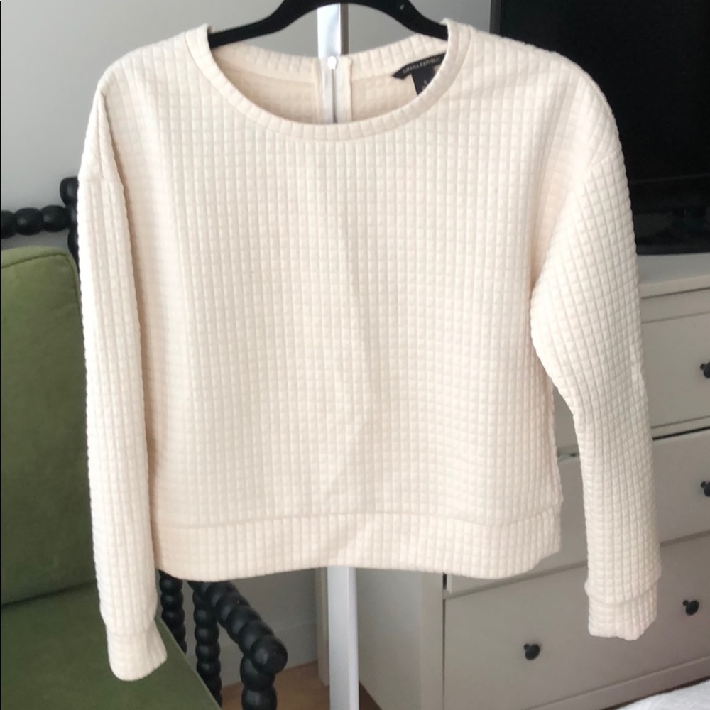 Cream Banana Republic quilted top size small